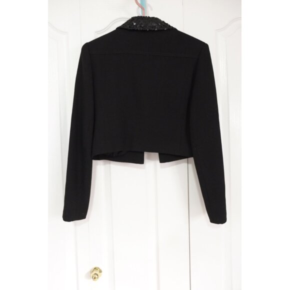 1960s wool cropped blazer jacket with sequin collar - Picture 7 of 7